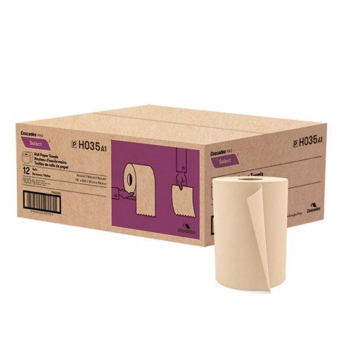 Cascades PRO Select Roll Paper Towels – 1 - Ply, 350 ft, Natural, 12 Rolls/Pack (Recycled) - OMECA wholesale LTD.