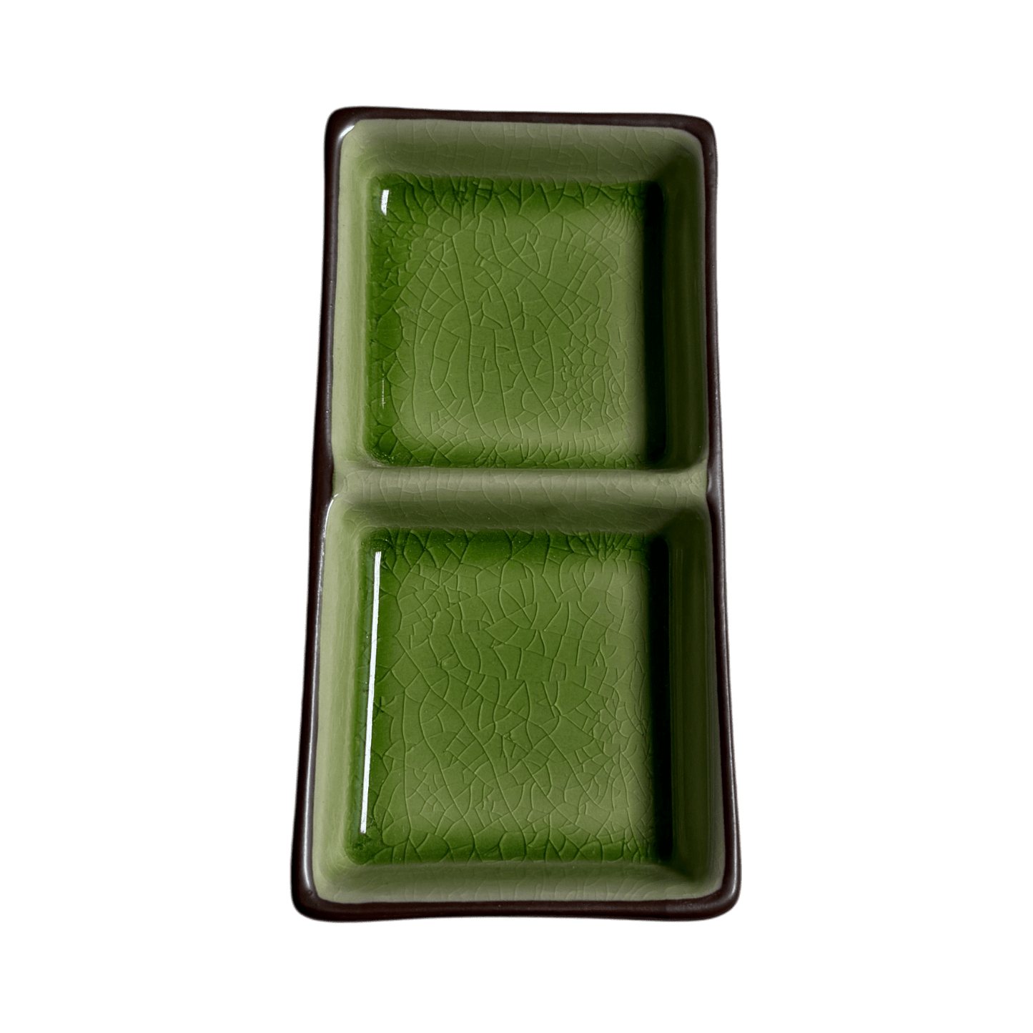 Ceramic Double Compartment Sauce Dish | Sushi Condiment Tray - OMECA wholesale LTD.