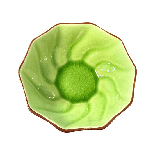 Ceramic Green Flower Ramekin | Octagonal Dipping Sauce Bowl - OMECA wholesale LTD.
