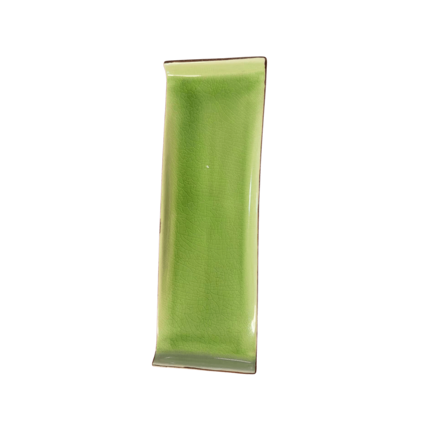 Ceramic Green Sushi Plate | Long Rectangular Presentation Platter - OMECA wholesale LTD.