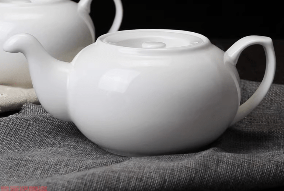 Durable Classic White Ceramic olecranon Teapot - OMECA wholesale LTD.