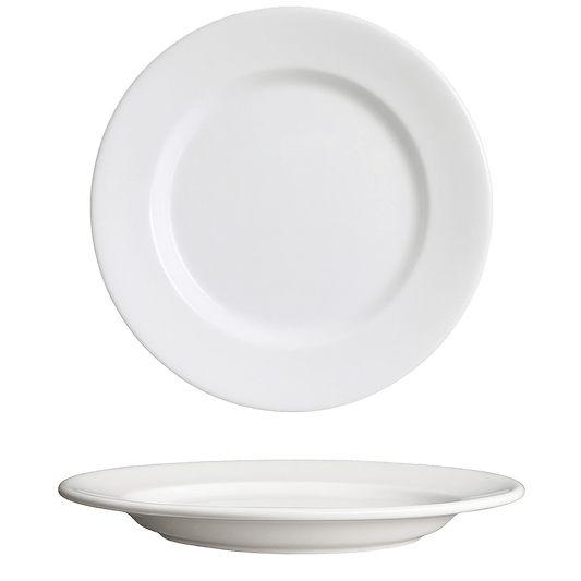 Durable Classic White Round Plate – Ceramic Dining Ware - OMECA wholesale LTD.