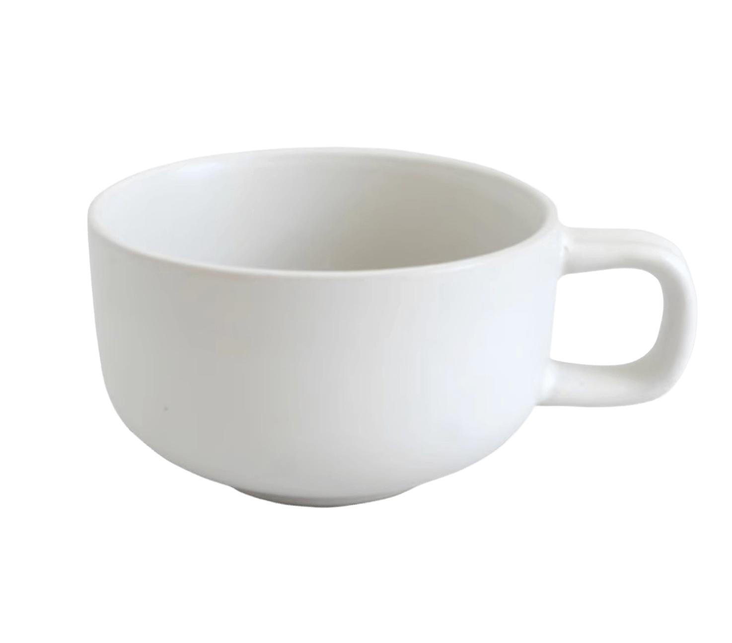 Durable Ivory Ceramic Soup Cup with Handle - OMECA wholesale LTD.