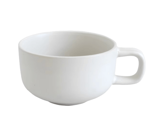 Durable Ivory Ceramic Soup Cup with Handle - OMECA wholesale LTD.