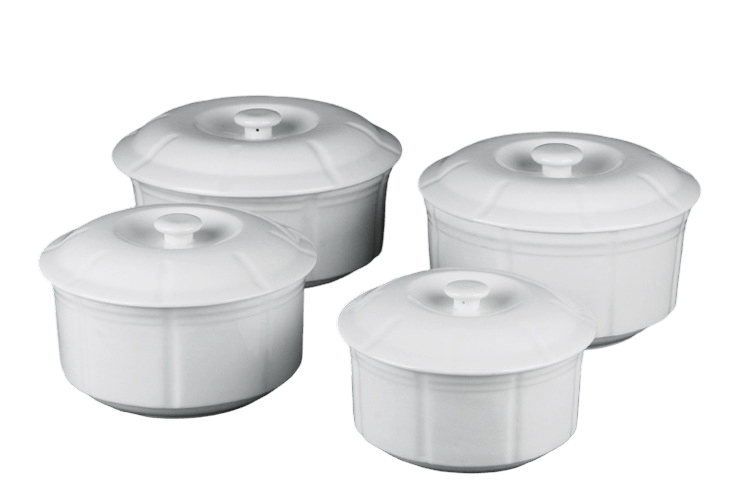 Durable Porcelain Soup / Rice Pot with Lid (Reinforced Ceramic) - OMECA wholesale LTD.