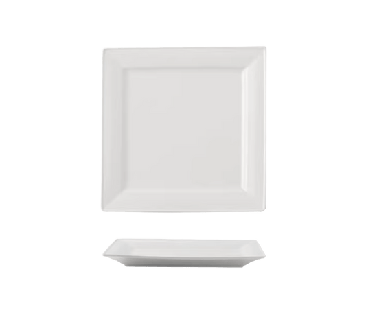 Durable Square Flat Plate – Minimalist White Ceramic - OMECA wholesale LTD.
