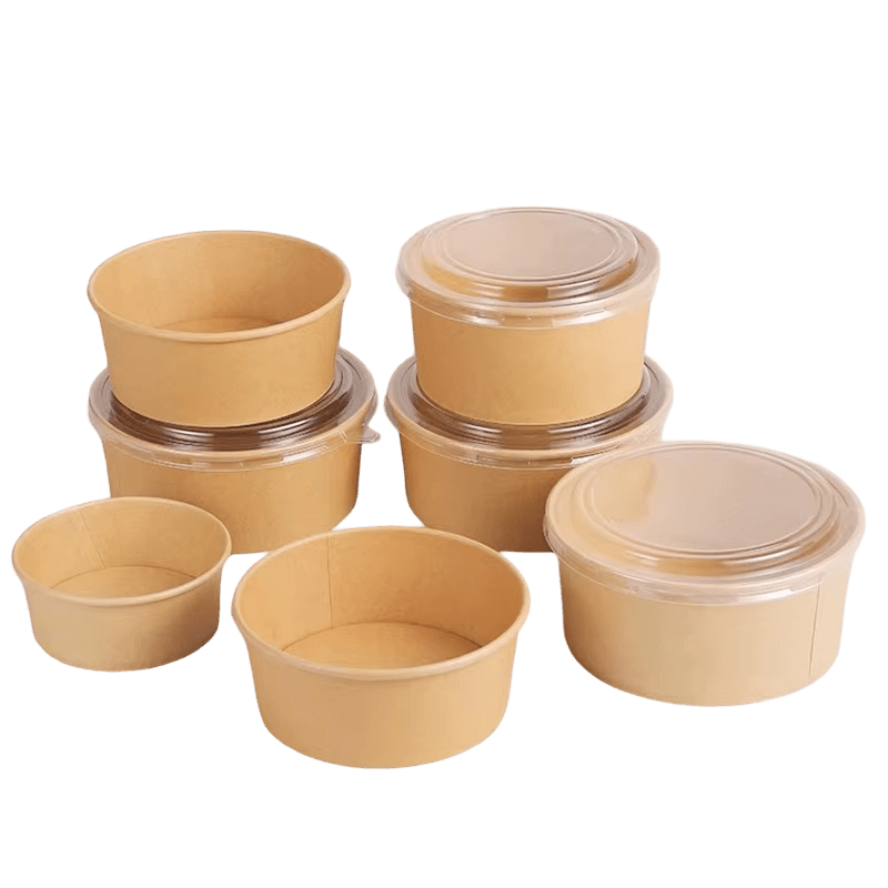 Eco - Friendly Kraft Round Takeout Container - OMECA wholesale LTD.