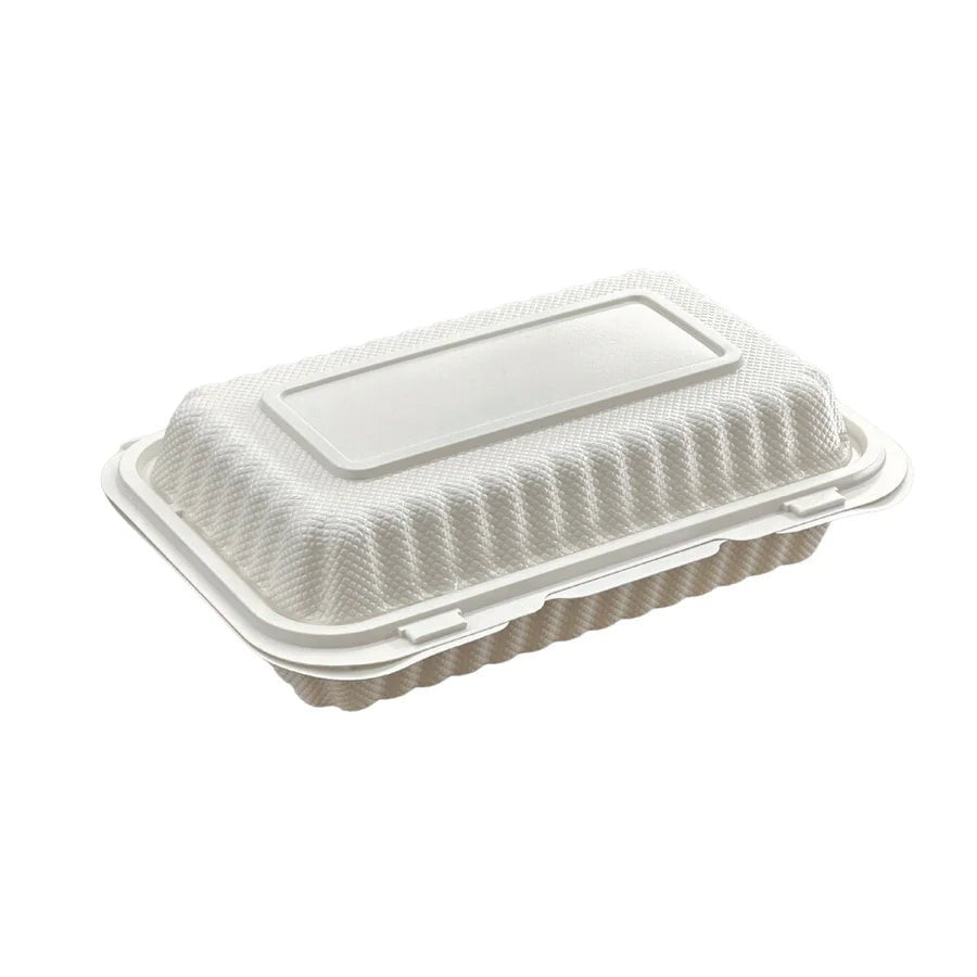 ES28 | Microwavable PP Rectangular Clamshell Container W/ Vent Hole | 9x6x2.5" 151PC - OMECA wholesale LTD.