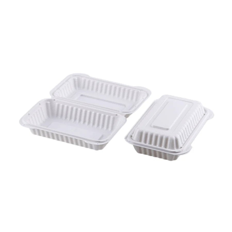 ES28 | Microwavable PP Rectangular Clamshell Container W/ Vent Hole | 9x6x2.5" 151PC - OMECA wholesale LTD.