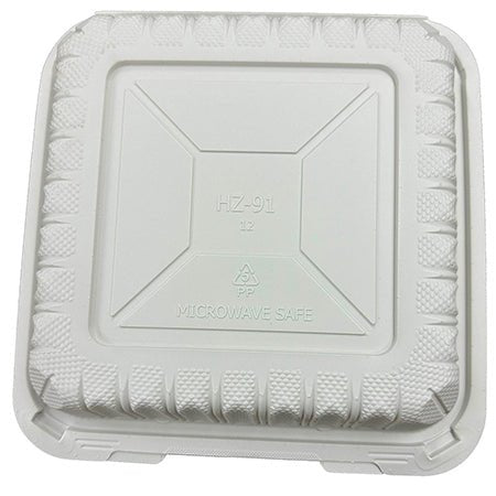 HZ - 91 9x9" Hinged Food Container – Microwave Safe - OMECA wholesale LTD.