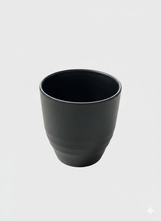 Japanese - Style Black Melamine Bottom Flared Tea Cup – 300 mL - OMECA wholesale LTD.