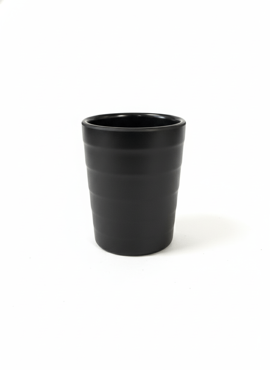 Japanese - Style Black Melamine Straight Tea Cup – 300 mL - OMECA wholesale LTD.