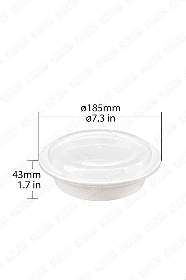 JR Series Round Takeaway Containers with Lids – Heavy - Duty Plastic Food Storage (Black/White Base) - OMECA wholesale LTD.