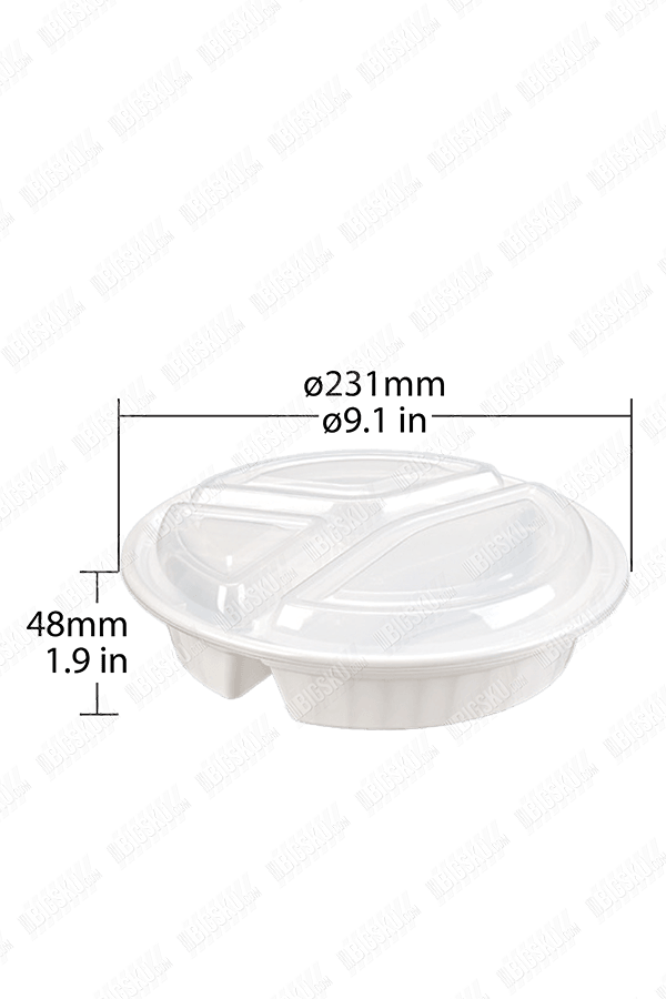 JR Series Round Takeaway Containers with Lids – Heavy - Duty Plastic Food Storage (Black/White Base) - OMECA wholesale LTD.