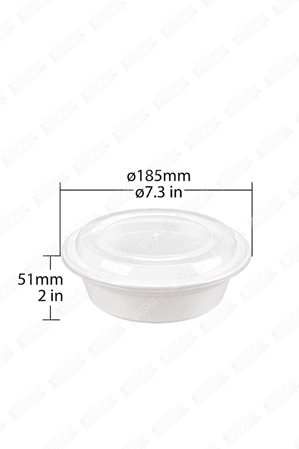 JR Series Round Takeaway Containers with Lids – Heavy - Duty Plastic Food Storage (Black/White Base) - OMECA wholesale LTD.