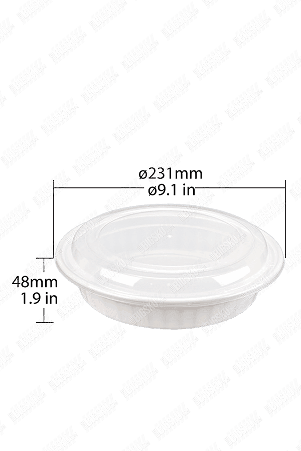 JR Series Round Takeaway Containers with Lids – Heavy - Duty Plastic Food Storage (Black/White Base) - OMECA wholesale LTD.