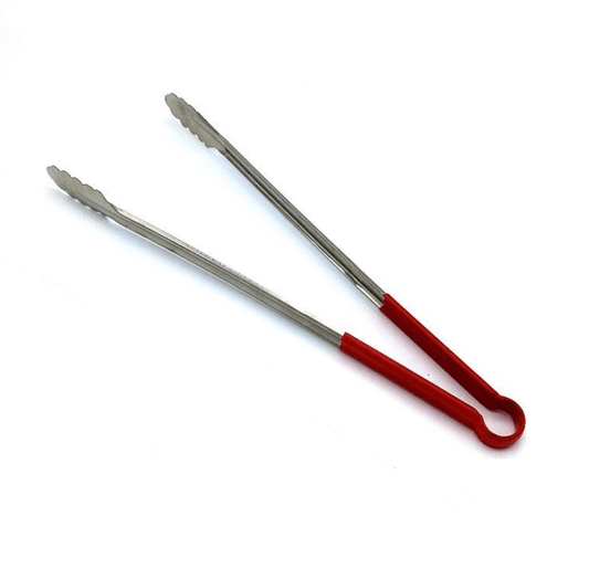 Kitchen clip stainless steel food clip anti - scalding fried dishes special extended fried skewers fried dough sticks barbecue food red glue clip - OMECA wholesale LTD.