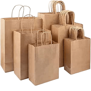 Kraft Paper Shopping Bags with Handles – Recyclable Retail & Gift Bags - OMECA wholesale LTD.