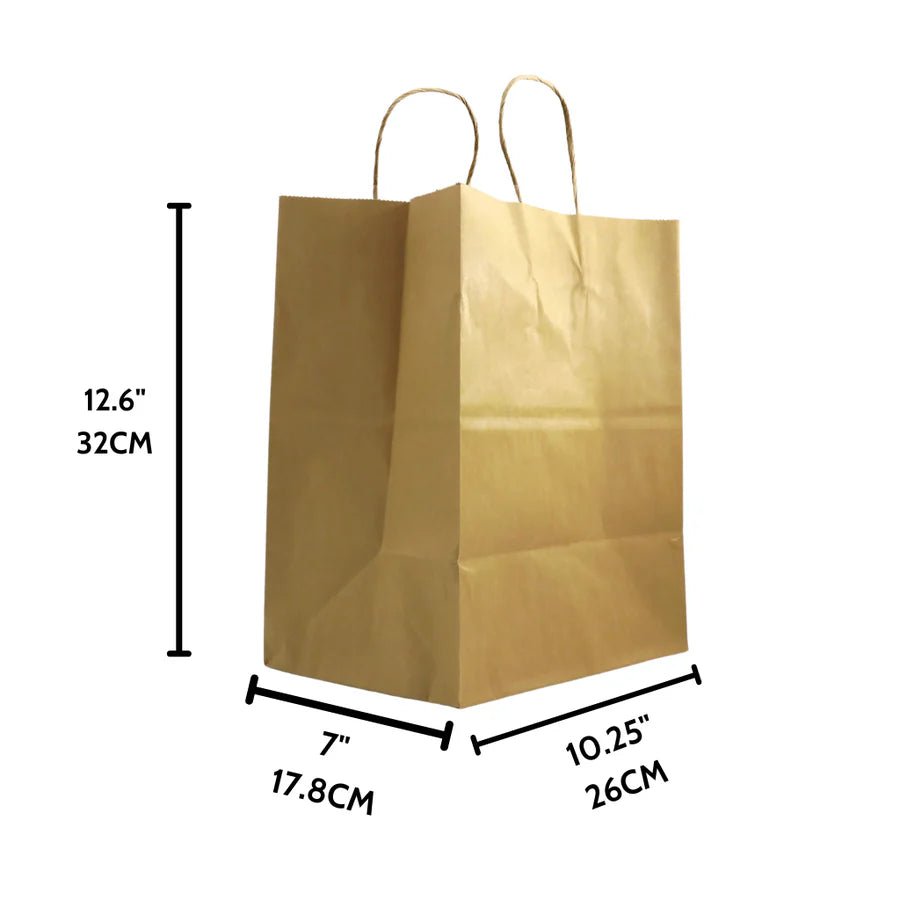Kraft Paper Shopping Bags with Handles – Recyclable Retail & Gift Bags - OMECA wholesale LTD.