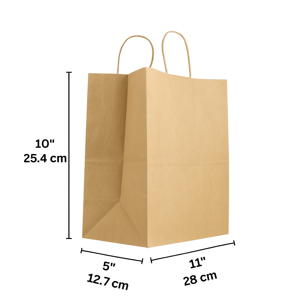 Kraft Paper Shopping Bags with Handles – Recyclable Retail & Gift Bags - OMECA wholesale LTD.