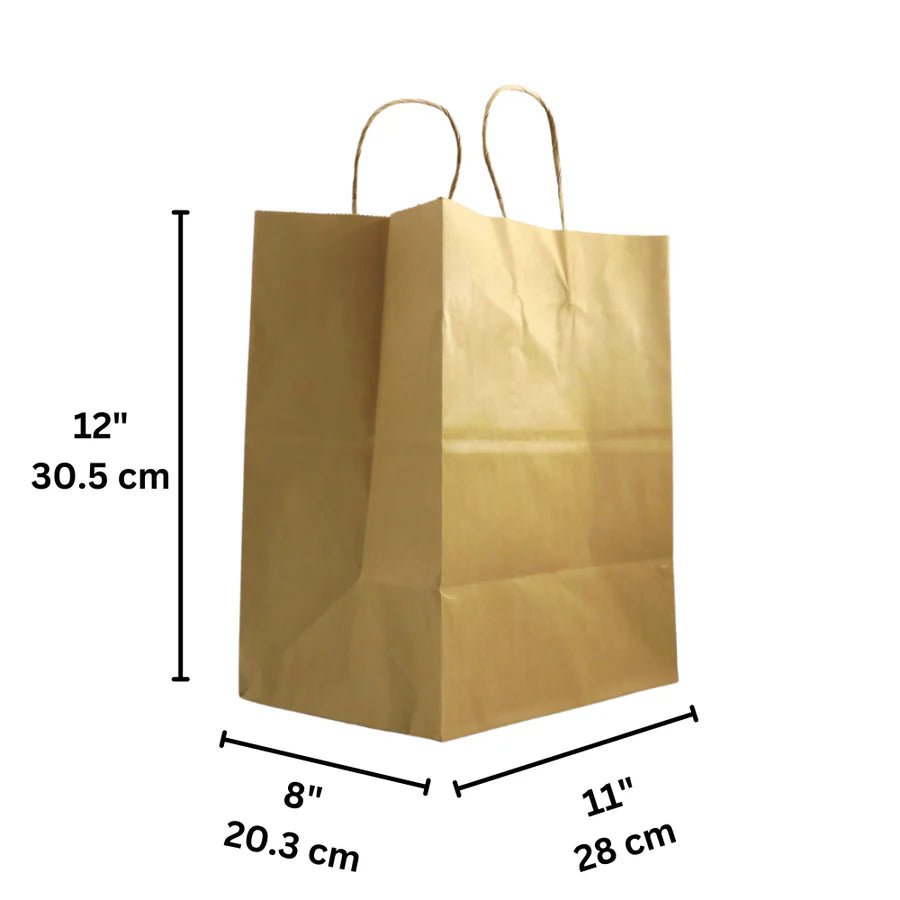 Kraft Paper Shopping Bags with Handles – Recyclable Retail & Gift Bags - OMECA wholesale LTD.