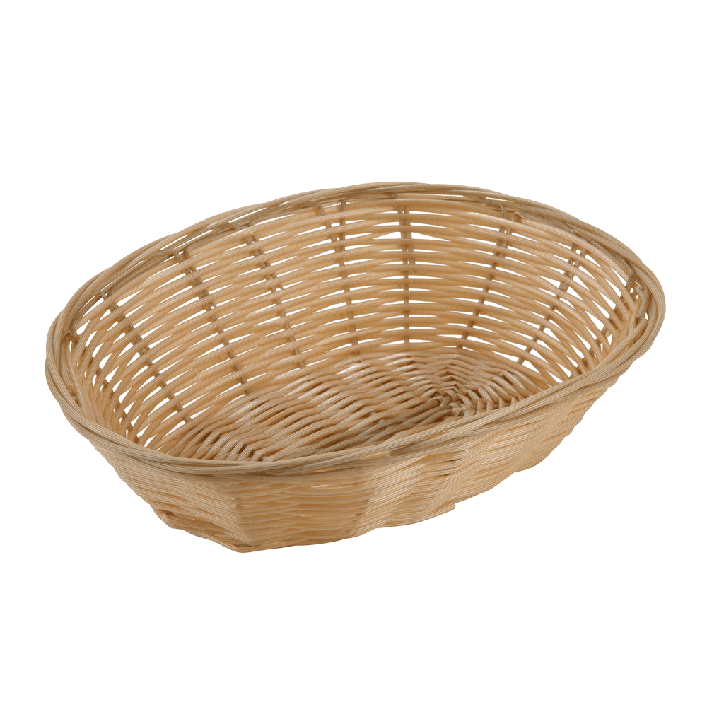 Natural Woven Bread Basket - Oval Rattan Serving Basket for Restaurant Table Service - OMECA wholesale LTD.