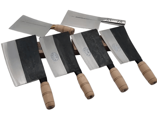 Professional Chinese Cleaver - Heavy Duty Bone Chopping Knives with Wooden Handles for Commercial Kitchens - OMECA wholesale LTD.