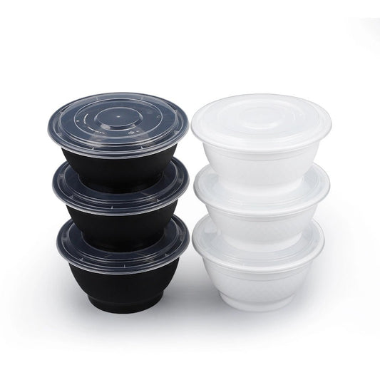 Ramen To Go Containers with Lids – Round Plastic Noodle & Soup Bowls (Microwave & Freezer Safe) - OMECA wholesale LTD.