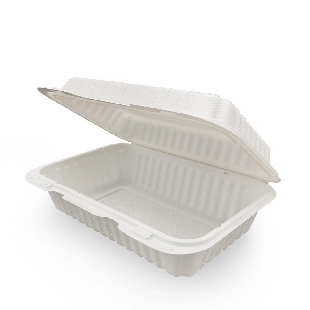 Rectangular Clamshell Hinged Takeout Containers – Eco - Friendly, Microwave & Freezer Safe - OMECA wholesale LTD.