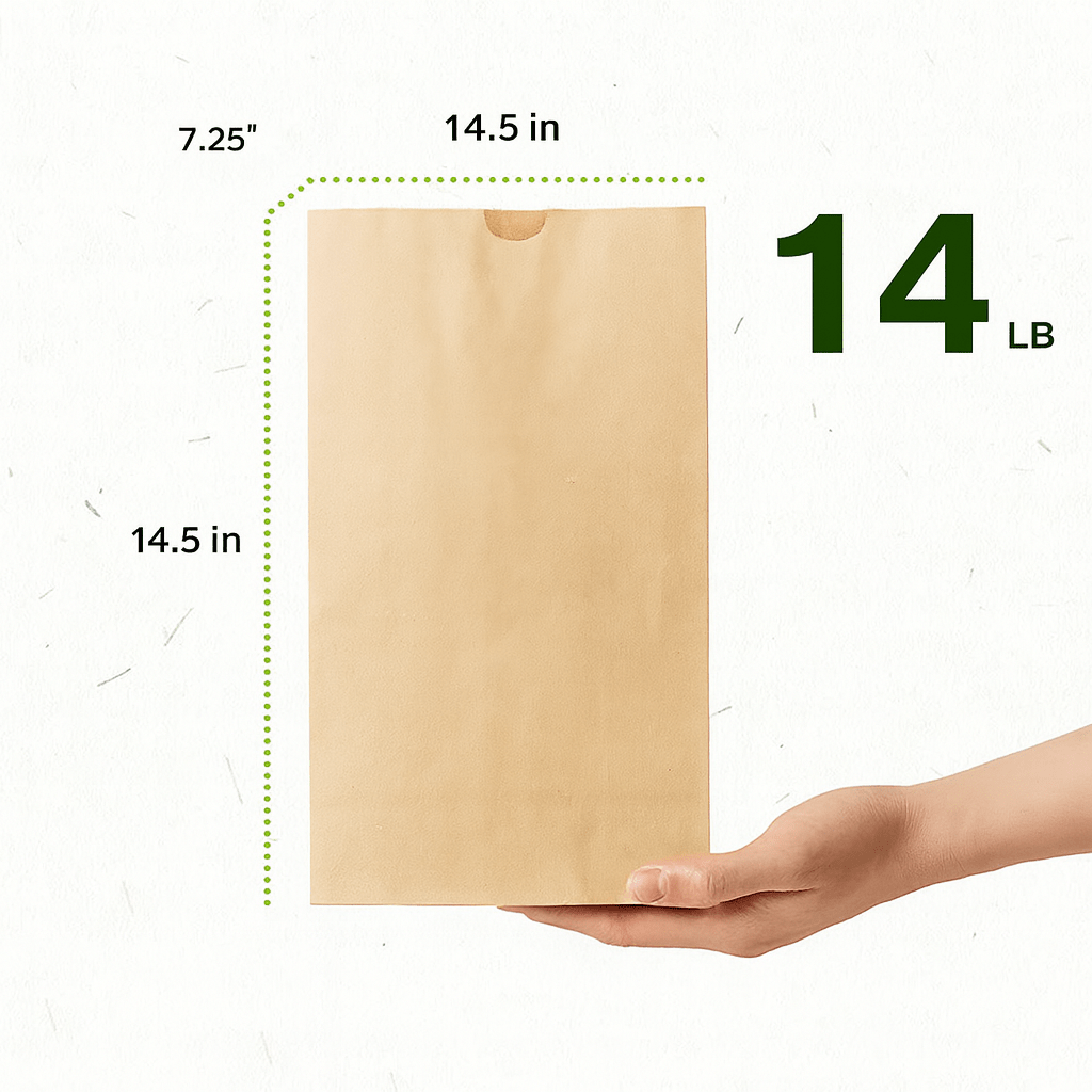 Recycled Kraft Paper Bags – Eco - Friendly Grocery & Takeout Bags (Flat Bottom) - OMECA wholesale LTD.