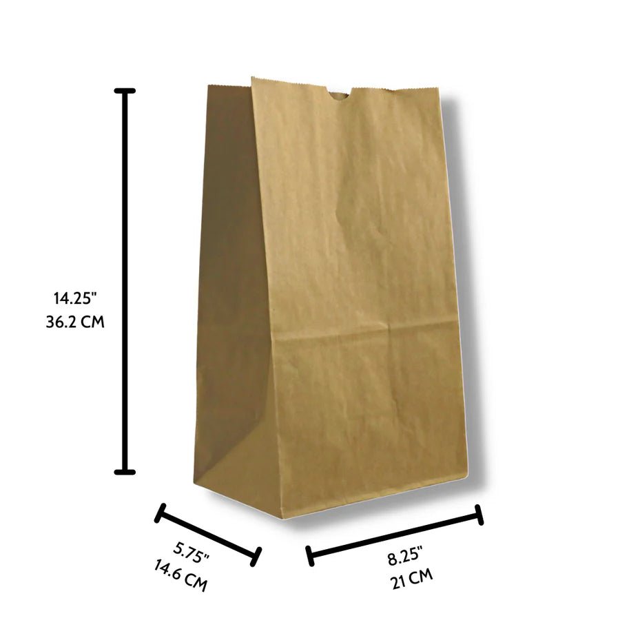 Recycled Kraft Paper Bags – Eco - Friendly Grocery & Takeout Bags (Flat Bottom) - OMECA wholesale LTD.