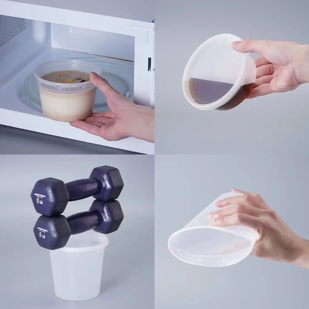 Round Plastic Deli Containers with Lids – 8oz to 32oz (Microwave, Freezer & Dishwasher Safe) - OMECA wholesale LTD.