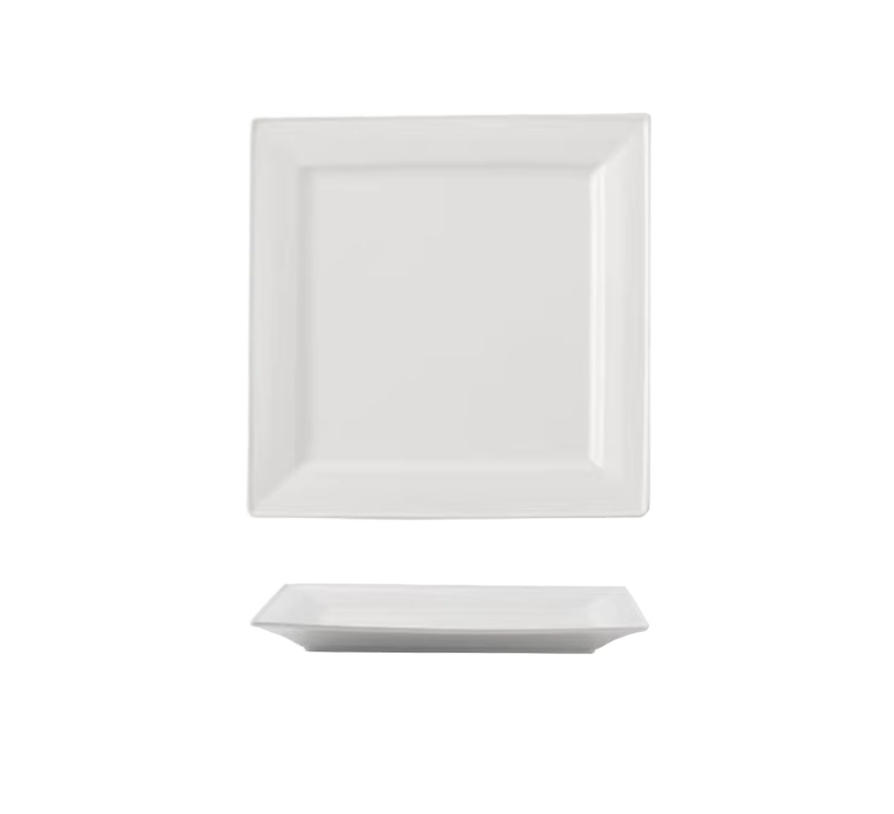 Durable Square Flat Plate – Minimalist White Ceramic