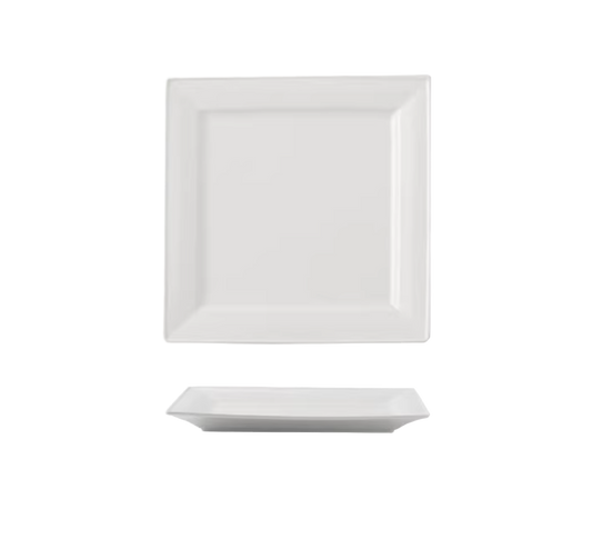 Durable Square Flat Plate – Minimalist White Ceramic