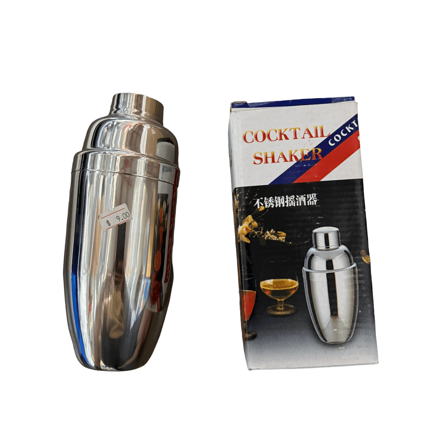 Stainless Steel Cocktail Shaker Set – 3 - Piece Bartender Mixer with Lid & Strainer (750ml) - ECO Box