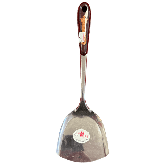Stainless Steel Wok Spatula – Curved Stir - Fry Turner with Wooden Handle - ECO Box
