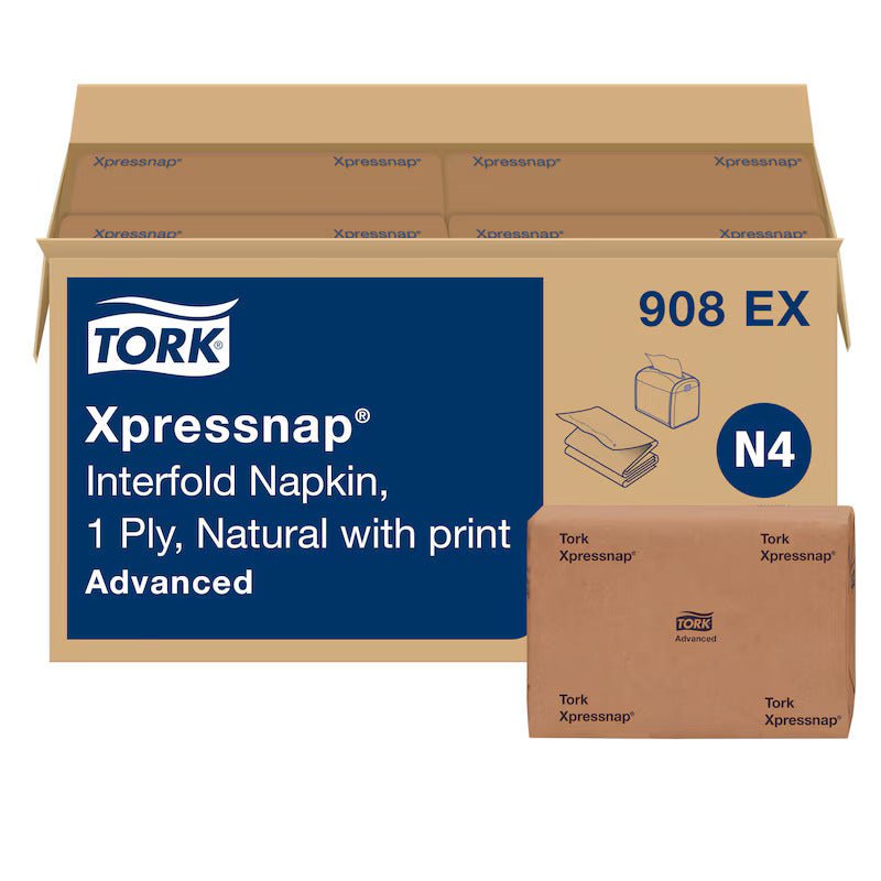 Tork Xpressnap Interfold Napkins – 1 - Ply Natural Dispenser Napkins (6000 pcs) - OMECA wholesale LTD.