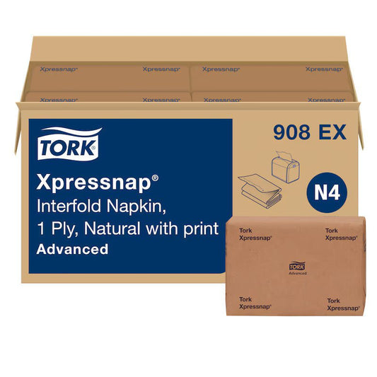 Tork Xpressnap Interfold Napkins – 1 - Ply Natural Dispenser Napkins (6000 pcs) - OMECA wholesale LTD.